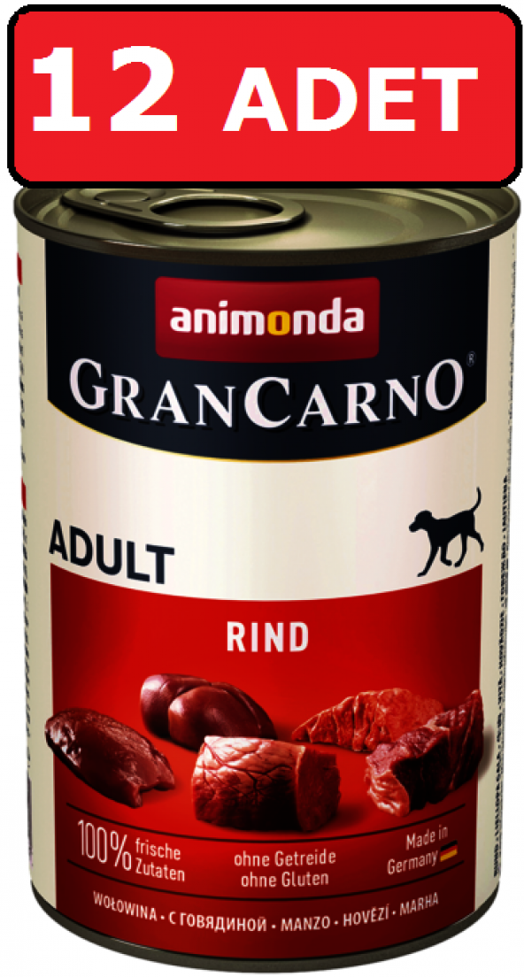 Animonda grancarno sığır etli köpek konservesi 12 adet x 400 gr yaş mama rınd ürün görseli 1