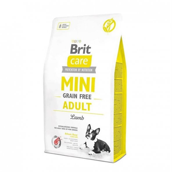 Brit care mini kuzulu 2kg tahılsız yetişkin adult kuzu etli küçük ırk yetişkin köpek maması