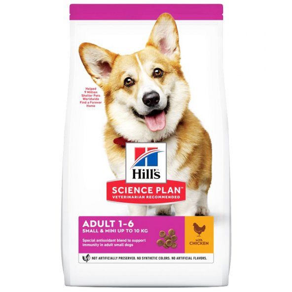 Hills small mini adult chicken 1,5 kg tavuklu küçük ve mini yetişkin köpek maması 1,5 kg ürün görseli 1