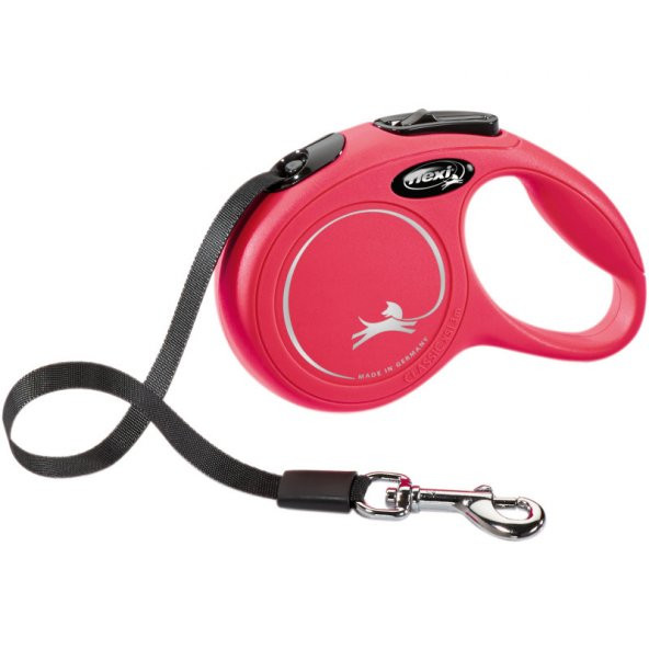 Flexi new classıc l boy şerit tasma large 8 metre otomatik şeritli köpek uzatma kırmızı max 50kg - 2