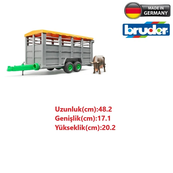 Bruder Oyuncak Hayvan Taşıma Römorku ve İnek - 3