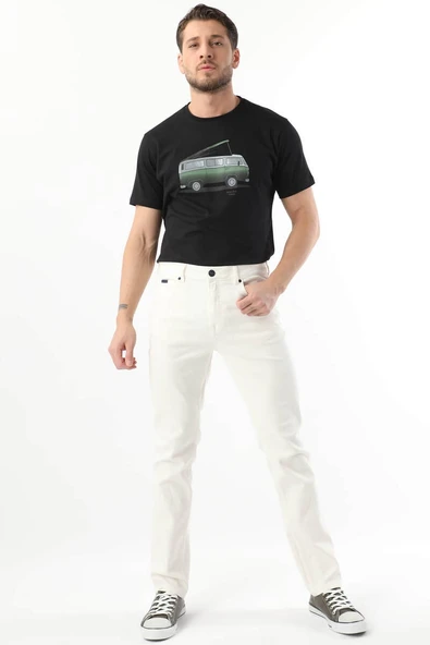 Erkek Jean Pantolon Ekru - Resim 2