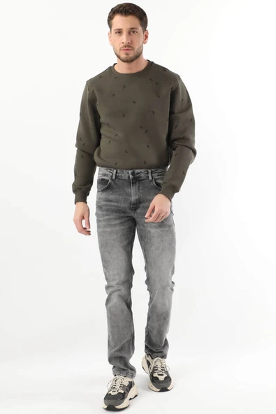 Erkek Regular Fit Jean Pantolon Gri - 3