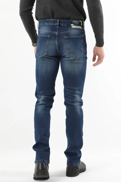 Erkek Regular Fit Jean Pantolon Koyu Mavi - 7