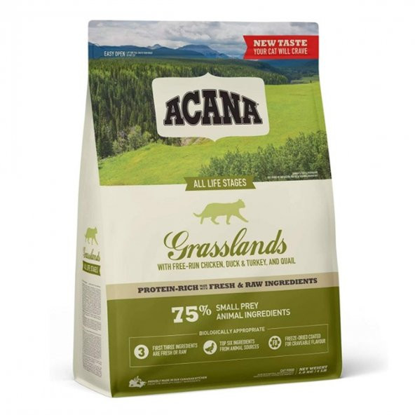 Acana Grasslands Ördekli Ve Tavuklu Tahılsız Kedi Maması 1,8 Kg