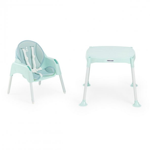 Wellgro Pretty 3in1 Çalışma Masalı Mama Sandalyesi, Mint - 3