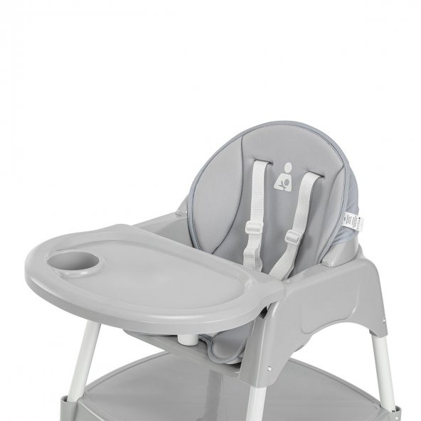 Wellgro Pretty 3in1 Çalışma Masalı Mama Sandalyesi, Gri - 3