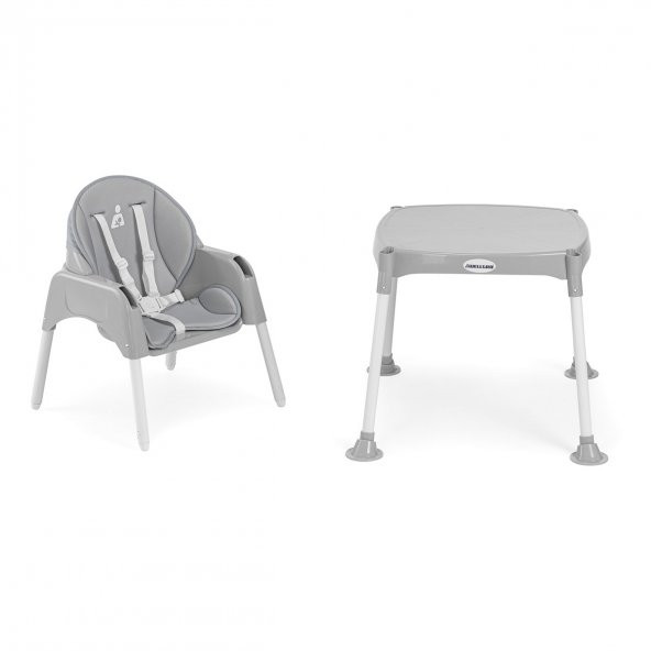 Wellgro Pretty 3in1 Çalışma Masalı Mama Sandalyesi, Gri - 4