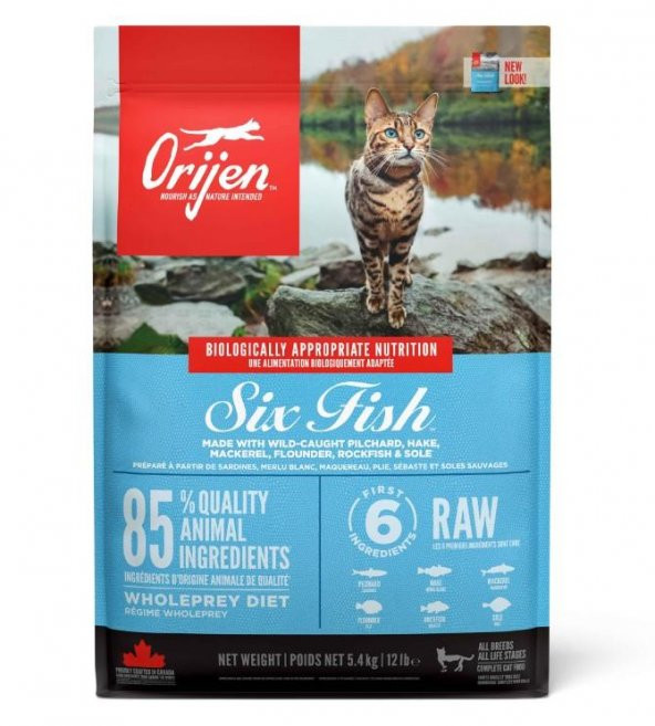 Orijen Six Fish Cat Balıklı Tahılsız Yetişkin Kedi Maması 5,4 Kg