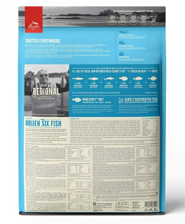 Orijen Six Fish Cat Balıklı Tahılsız Yetişkin Kedi Maması 5,4 Kg - 3