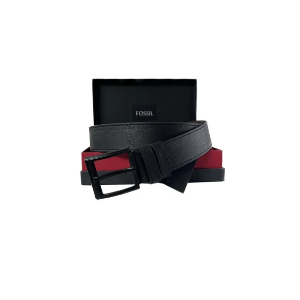 Fossil Suni Deri Siyah 4,5 cm Erkek Kemeri -120 Cm ürün görseli 1