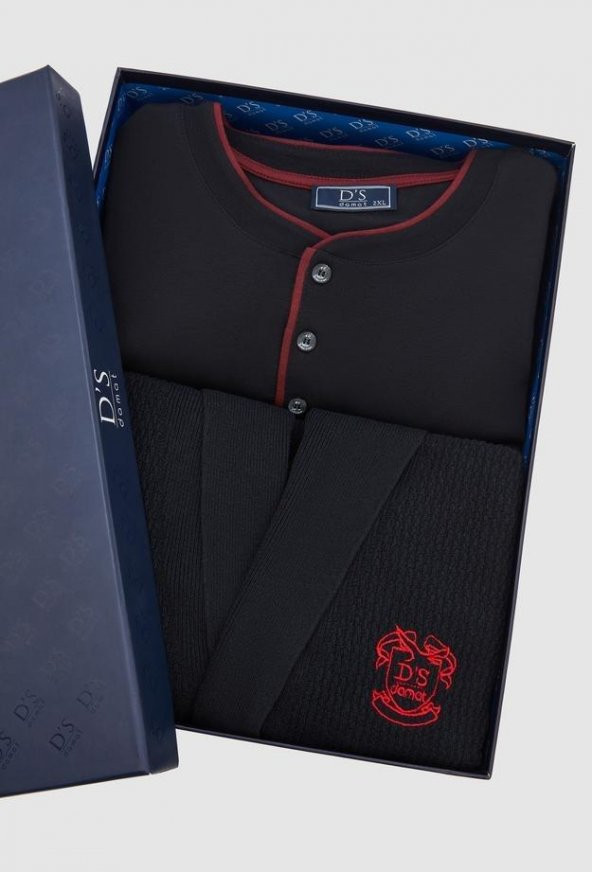 D'S DAMAT DS224025 5 Lİ Lacivert TRİKO Ropteşambr Çeyiz Erkek Pijama Takımı - 2