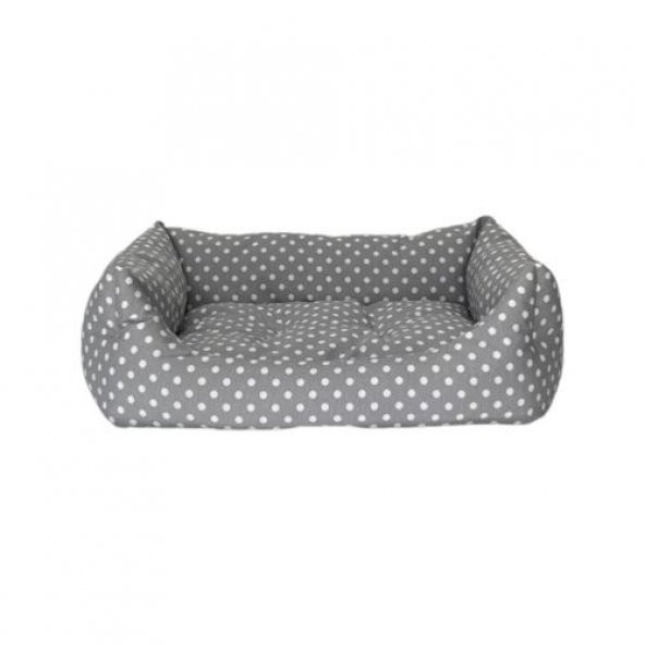 Pet Comfort Uniform Gri Puantiyeli Köpek Yatağı M 70x60cm - Resim 2