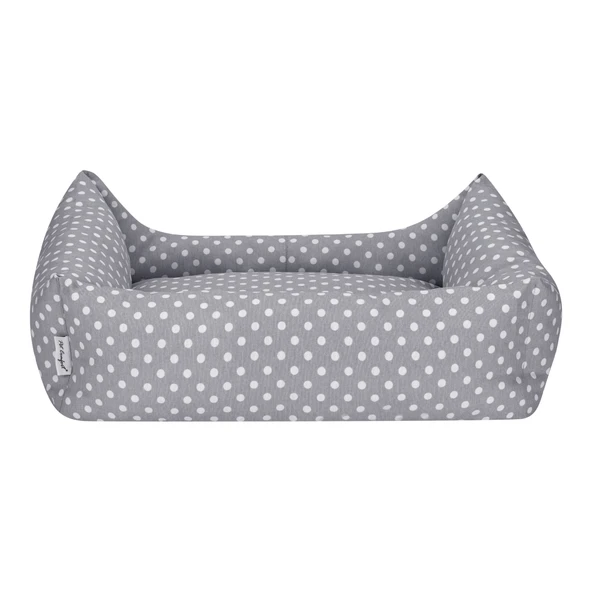 Pet Comfort Uniform Gri Puantiyeli Köpek Yatağı L 70x60cm - Resim 3