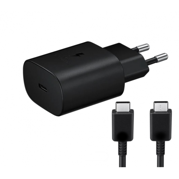 Samsung Hızlı Şarj Aleti, USB Type A (25W), Type C Kablo Dahil Huawei Xiaomi Oppo iPad Macbook Uyumlu