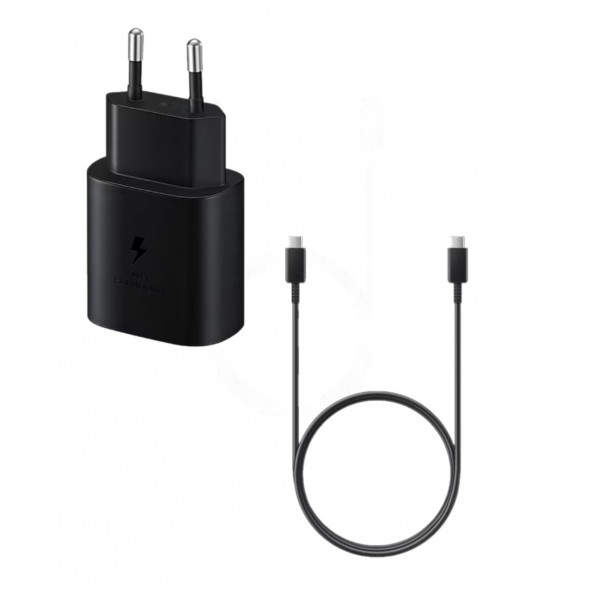Samsung Hızlı Şarj Aleti, USB Type A (25W), Type C Kablo Dahil Huawei Xiaomi Oppo iPad Macbook Uyumlu - 5