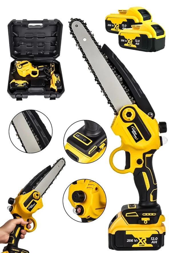 Lieber German LORD Serii 18 V Yağ Pompalı 20 Cm Pala Akülü Dal Kesme Budama Testere Bıçkı Makinesi