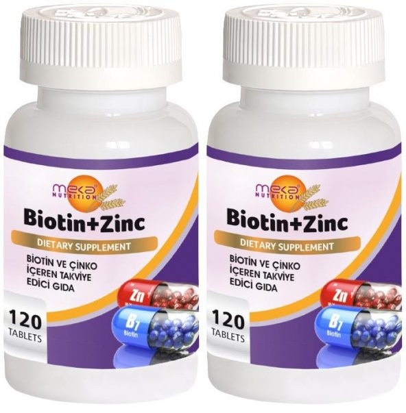 Meka Nutrition Biotin Çinko 2x120 Tablet