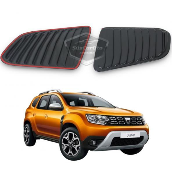 Dacia Duster 2018 Sonrası Uyumlu Kelebek Cam Izgarası Kelebek Cam Vizörü Havalandırma Sağ Sol Takım Parlak Siyah
