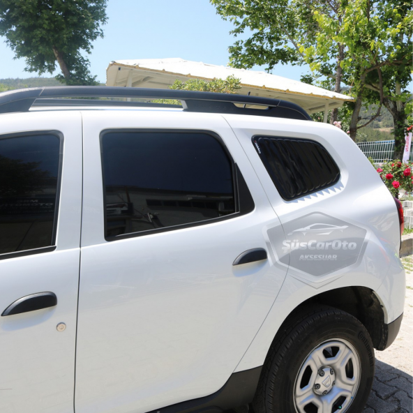 Dacia Duster 2018 Sonrası Uyumlu Kelebek Cam Izgarası Kelebek Cam Vizörü Havalandırma Sağ Sol Takım Parlak Siyah - 5