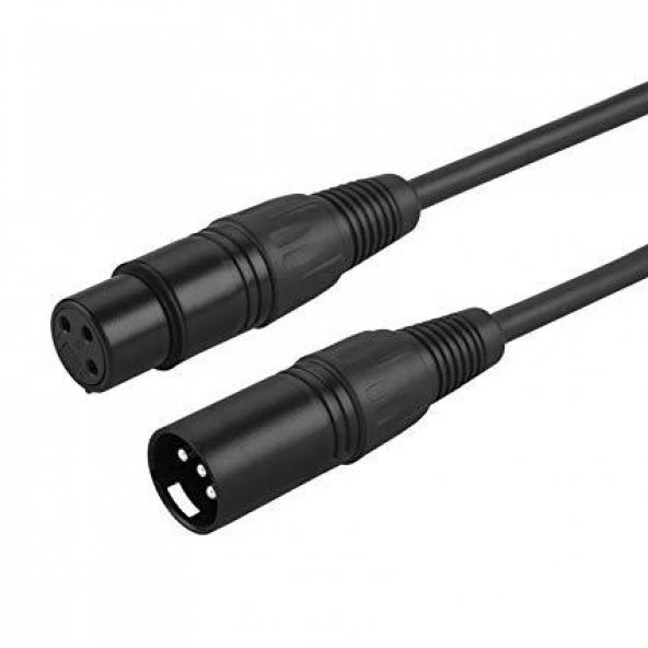Balanslı XLR Siyah Kaliteli Mikrofon Kablosu 2 Metre