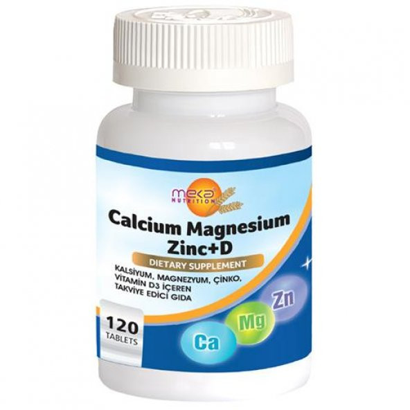 Meka Nutrition Calcium Magnesium Zinc Vitamin D 120 Tablet