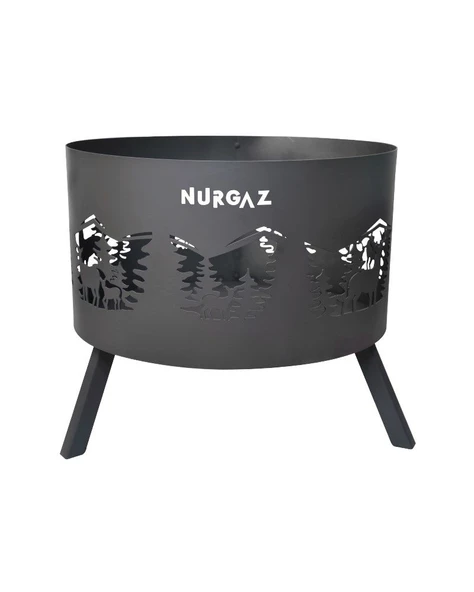 NURGAZ ORMAN ŞÖMİNESİ GEYİK DESEN