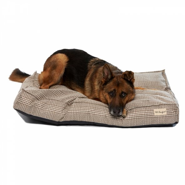 Pet Comfort Lima  Bej Kareli Köpek Yatağı L 110x75cm - Resim 3