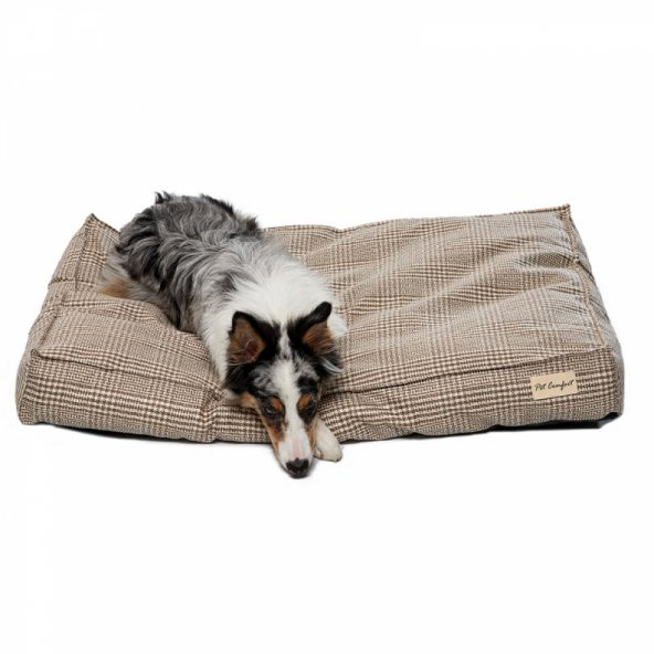 Pet Comfort Lima  Bej Kareli Köpek Yatağı M 90x60cm - 3