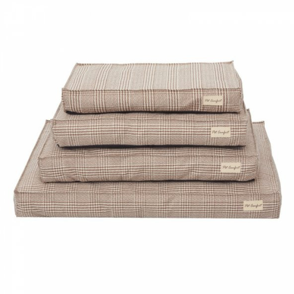 Pet Comfort Lima  Bej Kareli Köpek Yatağı M 90x60cm - 10