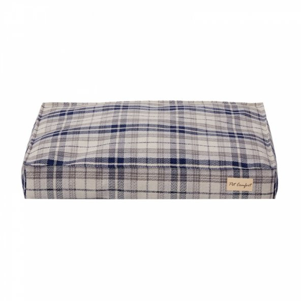Pet Comfort Lima  Mavi Kareli Köpek Yatağı M 90x60cm - 2