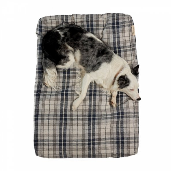 Pet Comfort Lima  Mavi Kareli Köpek Yatağı M 90x60cm - 3