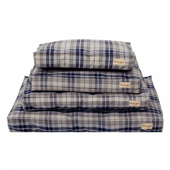 Pet Comfort Lima  Mavi Kareli Köpek Yatağı M 90x60cm - 10