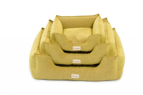 Pet Comfort Alpha  Sarı Kedi ve Köpek Yatağı S 60x50cm - 7