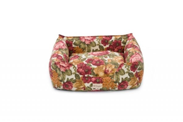 Pet Comfort Alpha  Gül Desenli Köpek Yatağı M 80x65cm