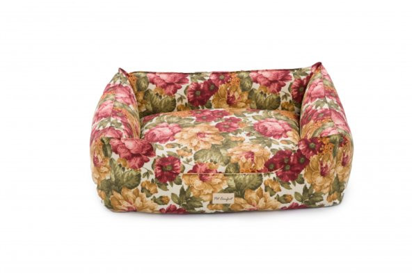 Pet Comfort Alpha  Gül Desenli Köpek Yatağı L 105x85cm