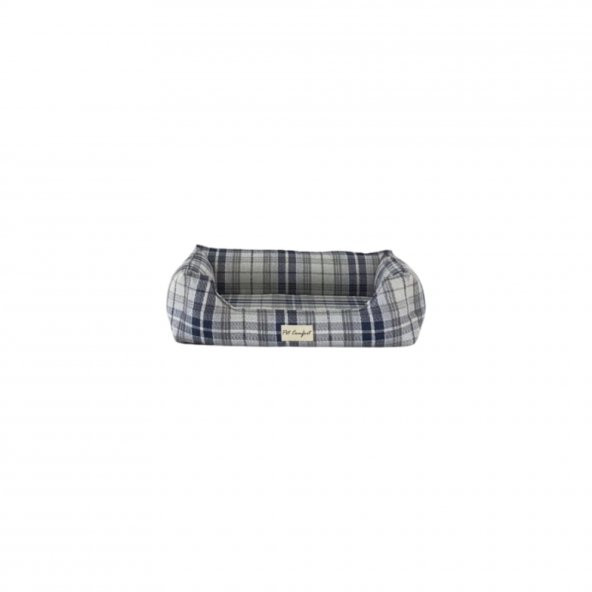Pet Comfort Delta  Lacivert Kareli Kedi ve Köpek Yatağı XS 55x45cm