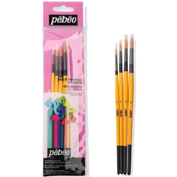 Pebeo 4lü Yuvarlak Fırça Seti (2,4,6,8) SET-2