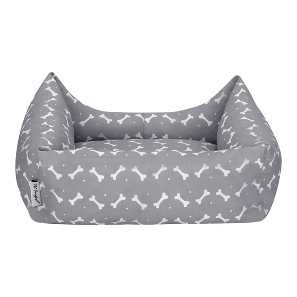 Pet Comfort Uniform Bone Gri-Beyaz Kedi ve Köpek Yatağı S 50x40cm - Resim 3