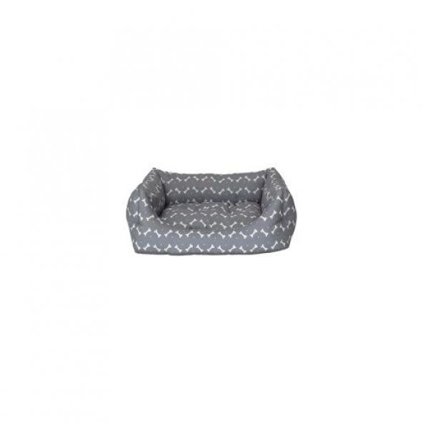 Pet Comfort Uniform Bone Gri-Beyaz Kedi ve Köpek Yatağı S 50x40cm - Resim 2