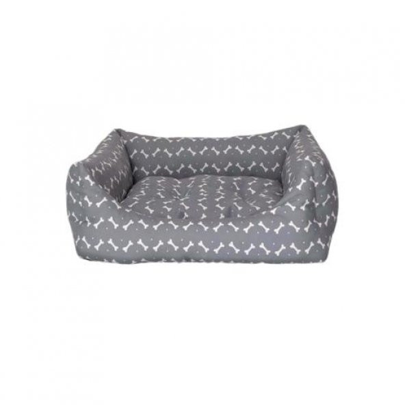 Pet Comfort Uniform Bone Gri-Beyaz Köpek Yatağı M 70x60cm