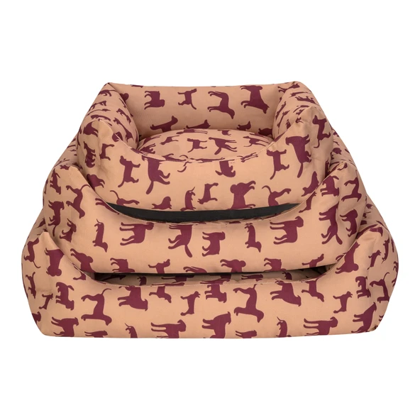 Pet Comfort Uniform Bej-Bordo Köpek Yatağı L 70x60cm - Resim 4