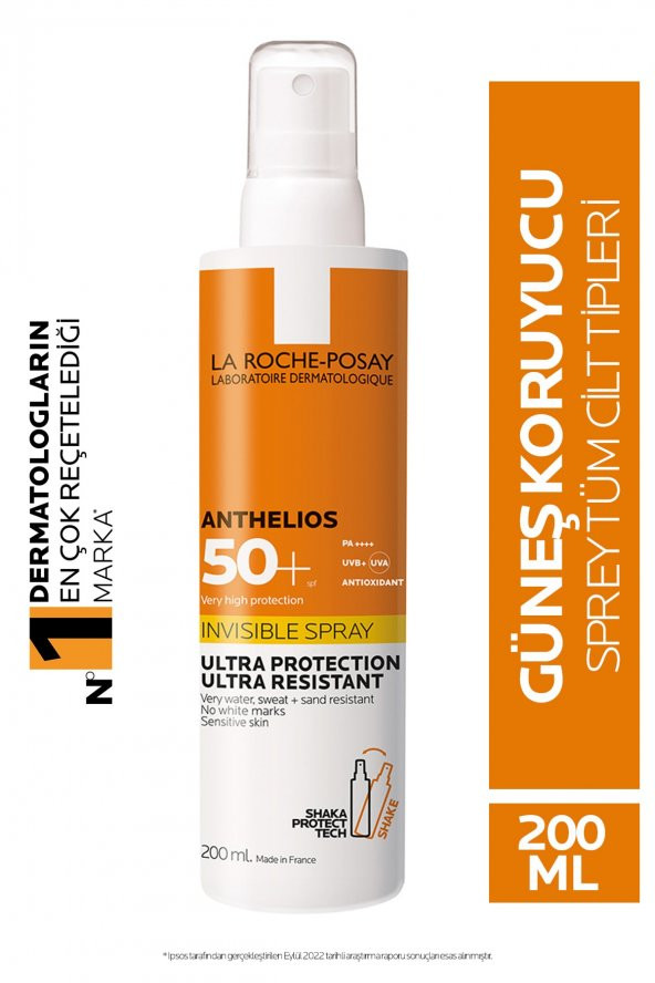 LA ROCHE POSAY Anthelios SPF50+ Invisible Yüksek Korumalı Vücut Güneş Kremi Spray 200ml 3337875696838