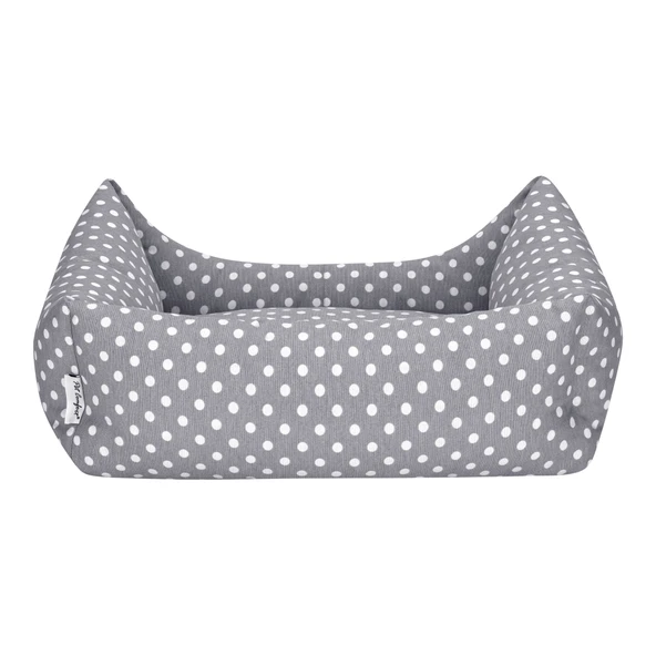 Pet Comfort Uniform Gri Puantiyeli Kedi ve Köpek Yatağı M 60x50cm - Resim 3