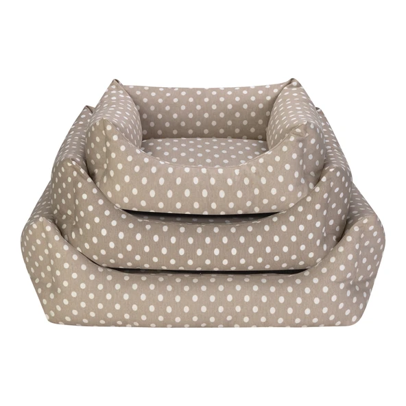 Pet Comfort Uniform Bej Puantiyeli Köpek Yatağı L 70x60cm - Resim 4