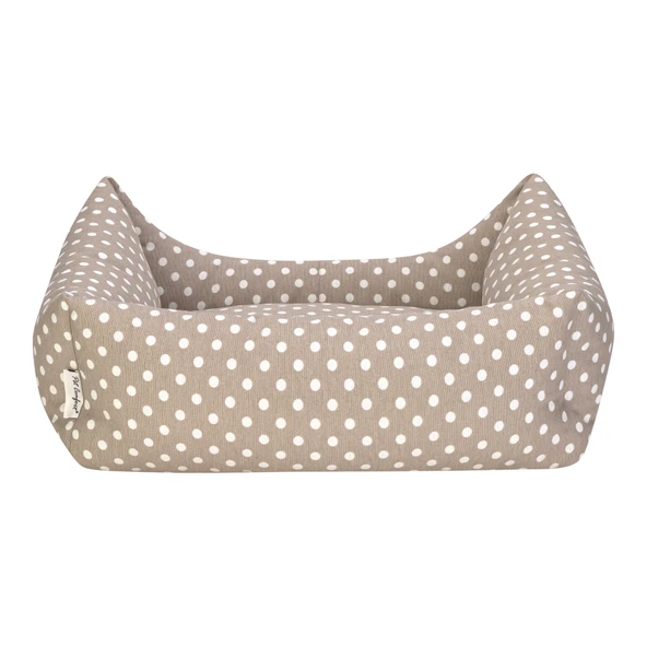 Pet Comfort Uniform Bej Puantiyeli Kedi ve Köpek Yatağı M 60x50cm - Resim 3