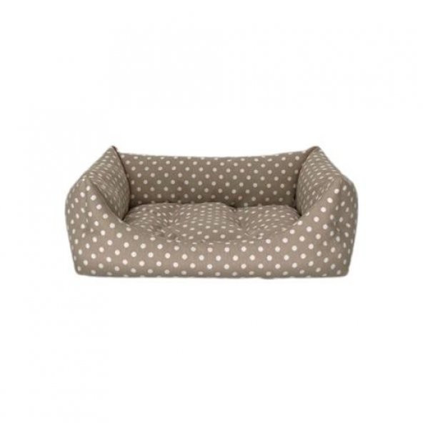 Pet Comfort Uniform Bej Puantiyeli Kedi ve Köpek Yatağı S 60x50cm - 2