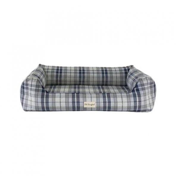 Pet Comfort Delta  Lacivert Kareli Köpek Yatağı L 105x80cm - 2