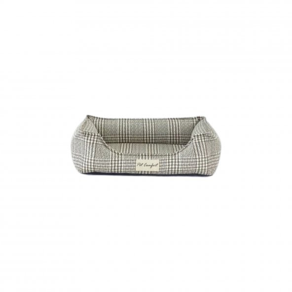 Pet Comfort Delta  Bej Kareli Kedi ve Köpek Yatağı XS 55x45cm