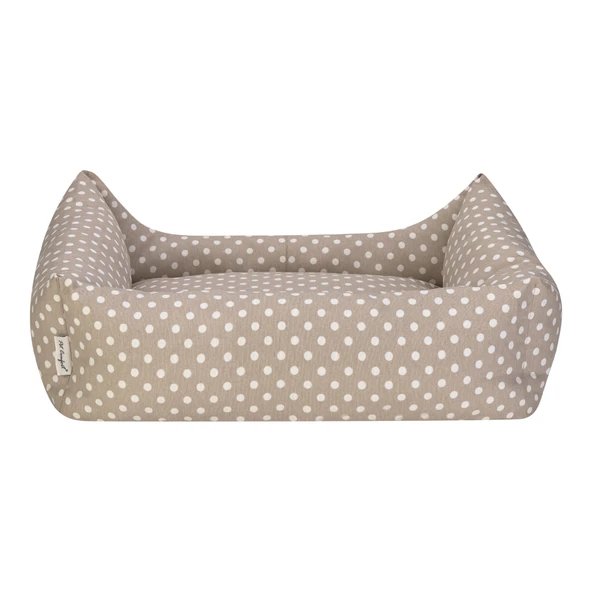 Pet Comfort Uniform Bej Puantiyeli Köpek Yatağı L 70x60cm - Resim 3